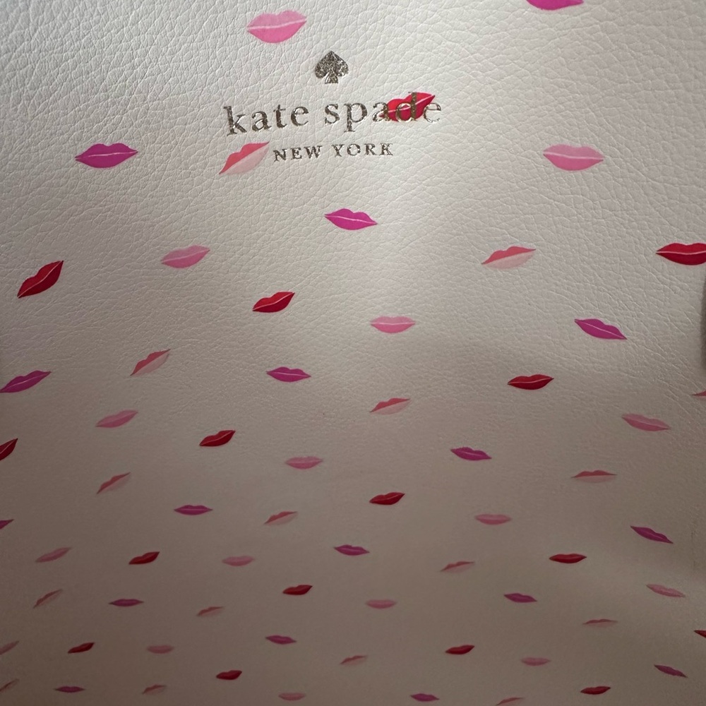 Kate Spade pink and black Minnie Mirror Tote with Red and Purple Accents - Picture 5 of 9